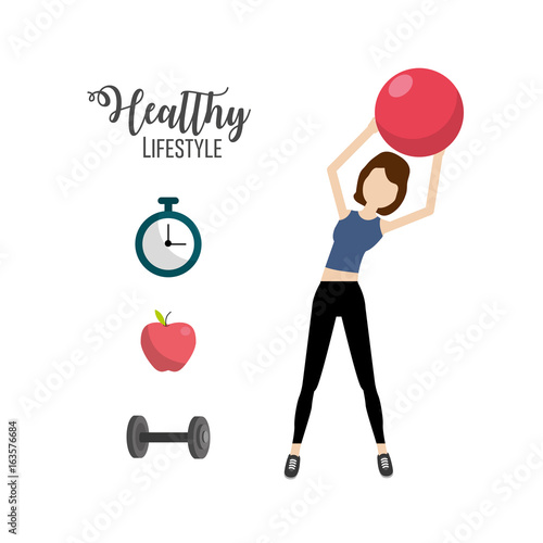 woman healthy lifestyle to do exercise photo