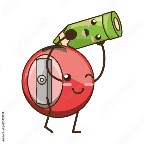 Cute sharpener cartoon icon vector illustration graphic design