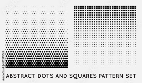 Set of Halftone Element, Monochrome Abstract Graphic. Ready for DTP, Prepress or Generic Concepts.