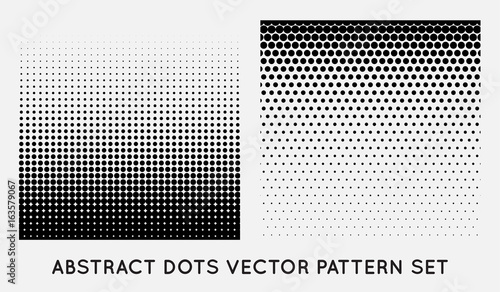 Set of Halftone Element, Monochrome Abstract Graphic. Ready for DTP, Prepress or Generic Concepts.