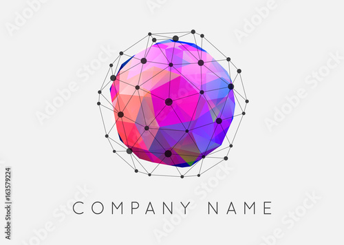 Geometric Shapes Unusual and Abstract  Vector Logo. Polygonal Colorful Logotypes.