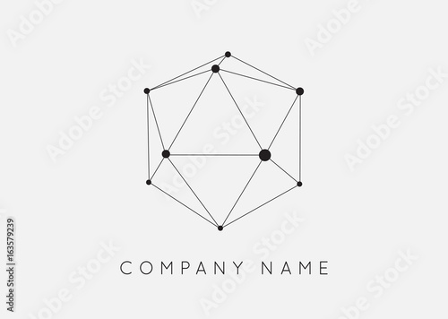 Geometric Shapes Unusual and Abstract  Vector Logo. Polygonal Colorful Logotypes.