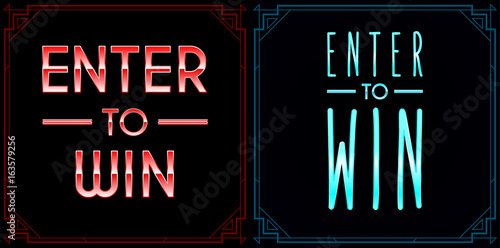 Set of Enter to Win Sweepstakes Vector Signs