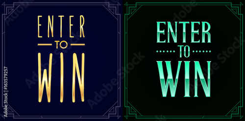 Set of Enter to Win Sweepstakes Vector Signs