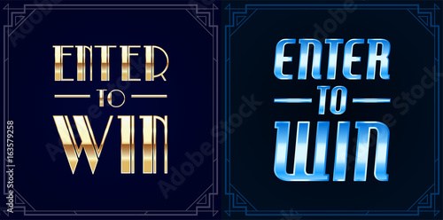 Set of Enter to Win Sweepstakes Vector Signs