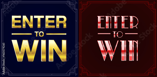 Set of Enter to Win Sweepstakes Vector Signs