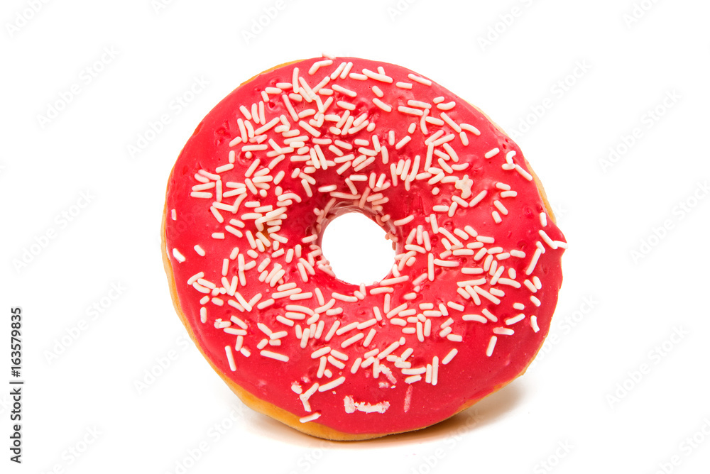Pink donut isolated Pink donut isolated