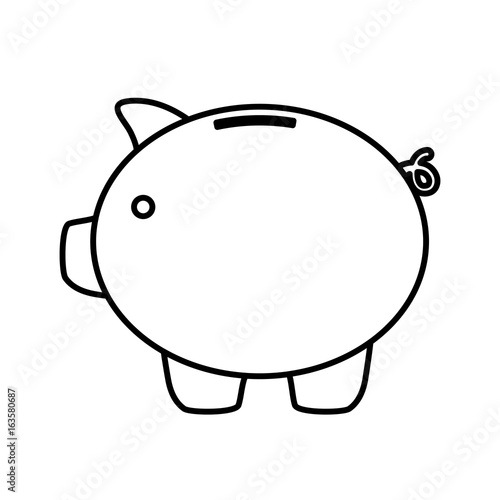 piggy bank icon over white background vector illustration