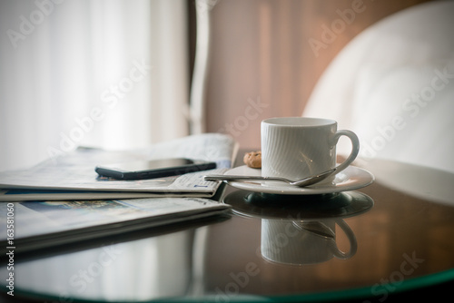 Breakfast Coffee and Newspaper