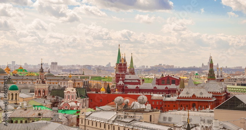 Moscow. A view from above of the Kremlin and the city.