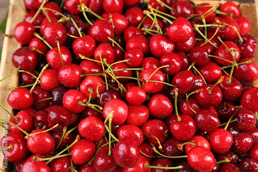 Fresh sweet cherries background Fresh sweet cherries background