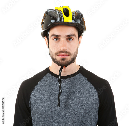 Handsome young bicycle ride...