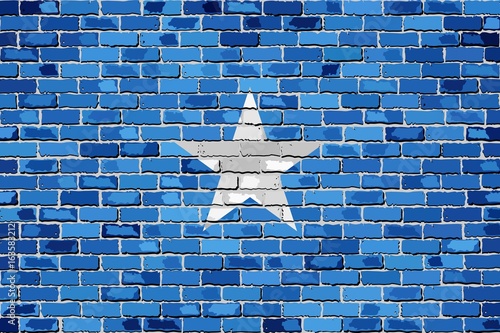 Flag of Somalia on a brick wall - Illustration, 
Somalia flag on brick textured background, 
Abstract grunge mosaic vector