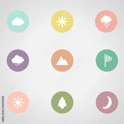 Flat weather icons.