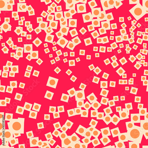 Seamless repeating pattern consisting of squares and circles