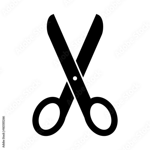 Black Scissors Silhouette Icon Isolated