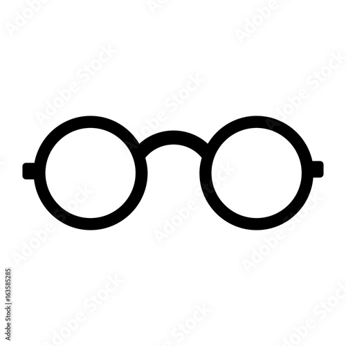 Black Round Glasses Icon Isolated