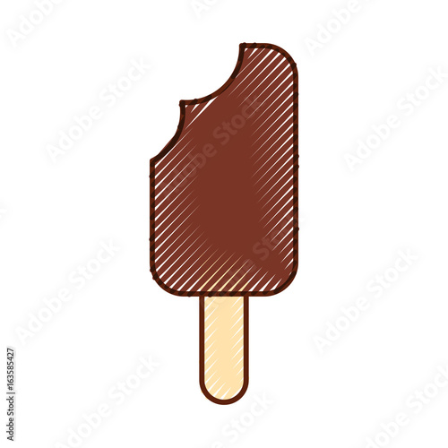 Delicious frozen palette with bite vector illustration design