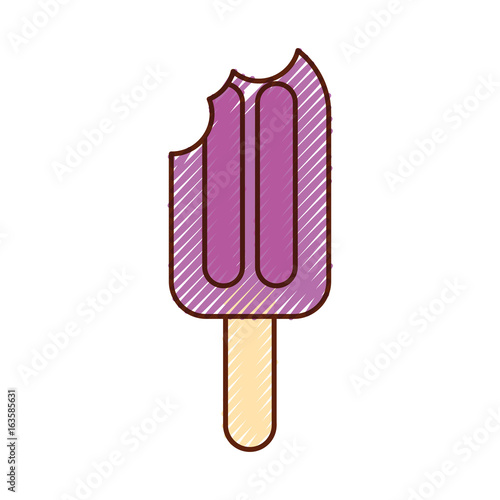 Delicious frozen palette with bite vector illustration design