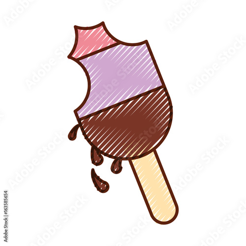 Delicious frozen palette with bite vector illustration design