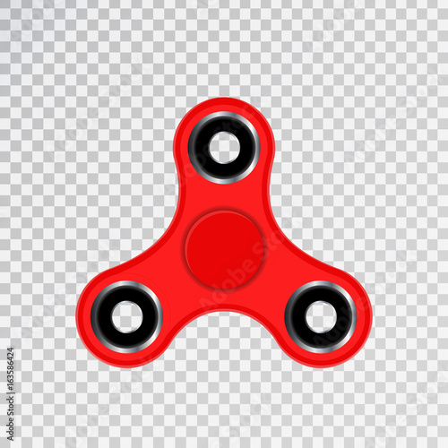 Vector realistic isolated fidget spinner for decoration on the transparent background. Concept of stress relieving toys.