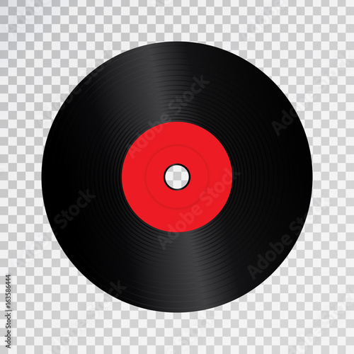 Vector realistic isolated retro vinyl record for decoration and covering on the transparent background.