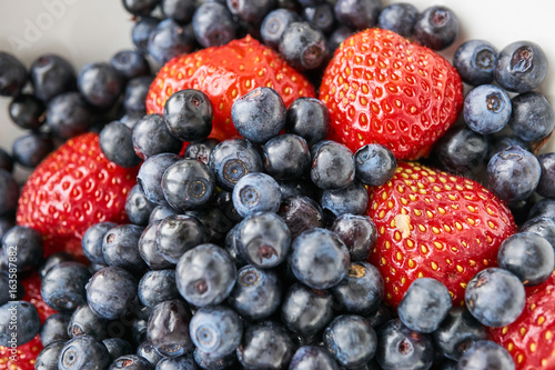 Assorted blueberries and strawberries