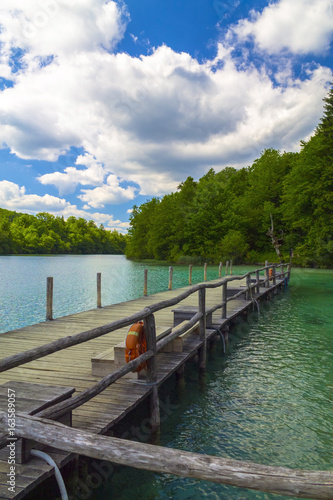 Fototapeta Naklejka Na Ścianę i Meble -  Wooden pier on a lake