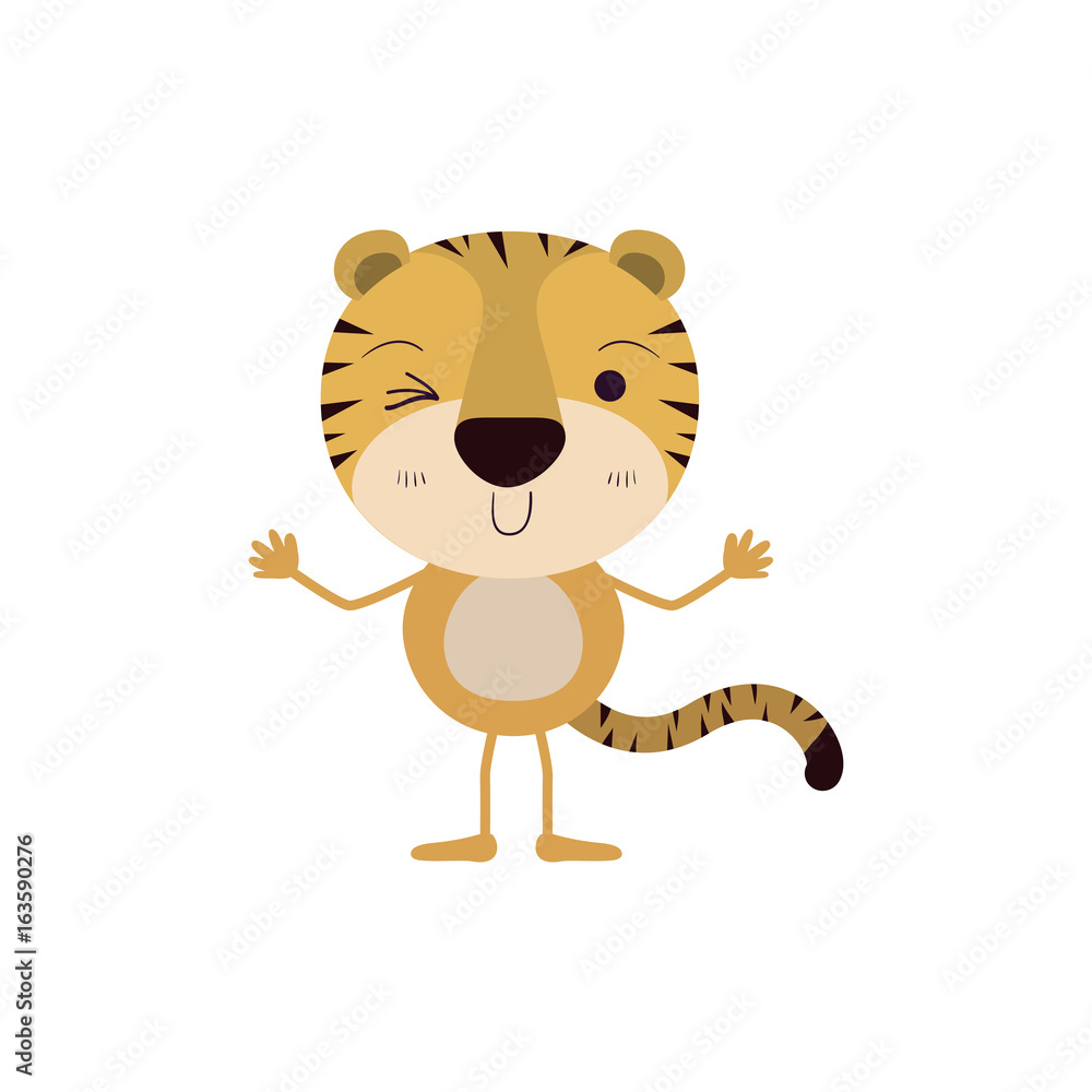 colorful caricature of cute tiger wink eye expression vector illustration colorful caricature of cute tiger wink eye expression vector illustration