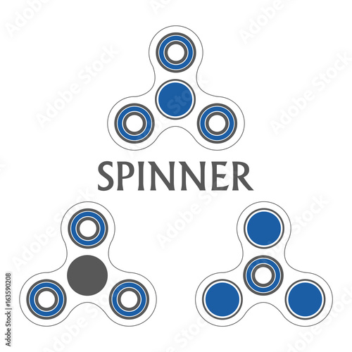 Spinner the set of three blue sticker