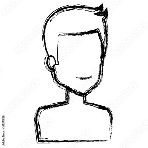young man shirtless avatar character vector illustration design