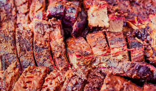 Sliced Barbecue Brisket Close-up