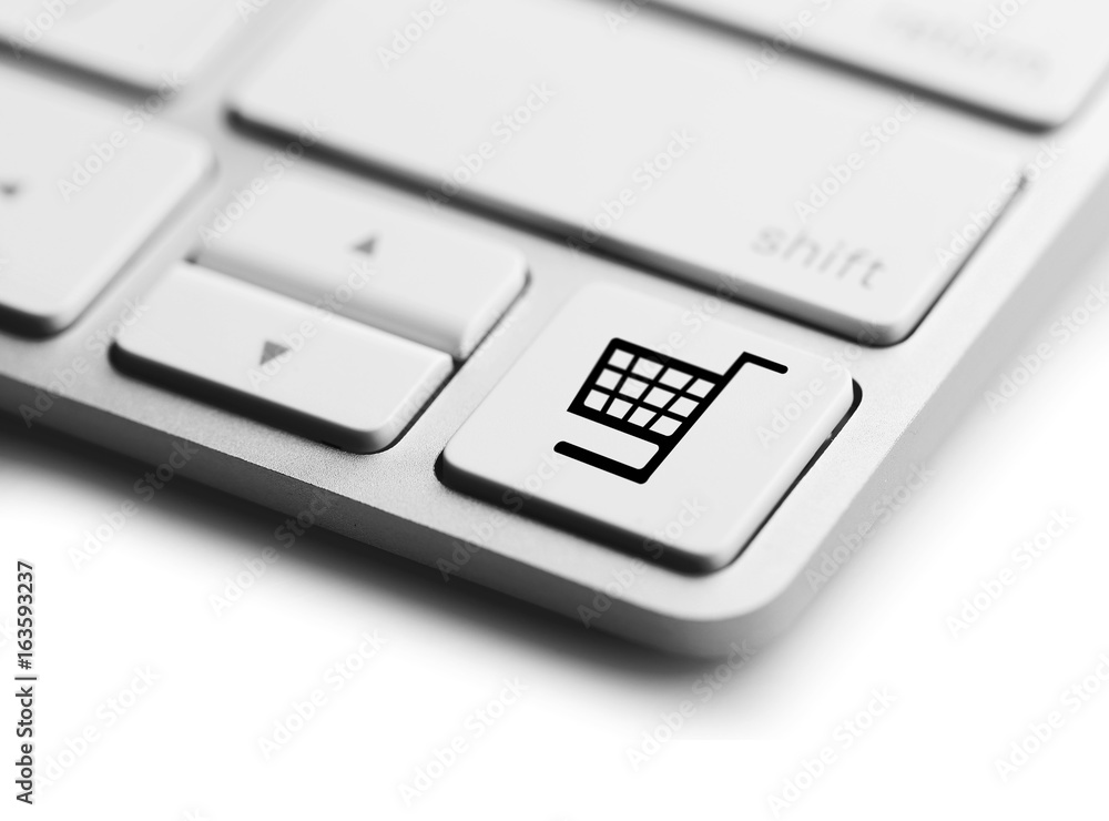 White keys of computer keyboard on white background White keys of computer keyboard on white background