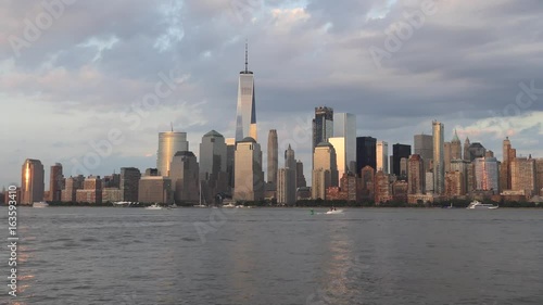 Lower Manhattan skyline at sunset from Liberty State Park, Jersey City, NJ