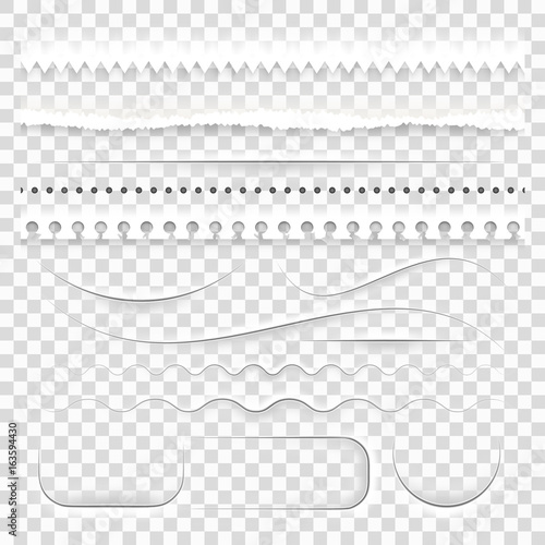 White paper decorative dividers. EPS 10