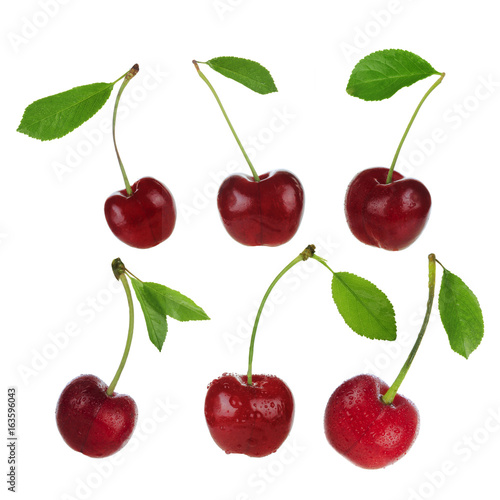 set of cherry berries isolated