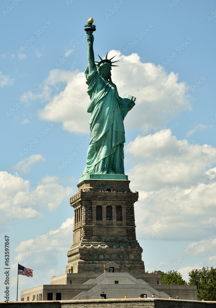 The Statue of Liberty on Liberty Island in New York City. 