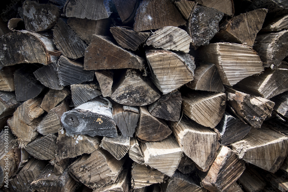 Fototapeta premium A bundle of chopped firewood