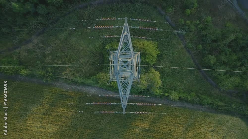 Birds Eye View of an Electricity Pylon