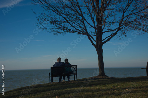 couple looking at lake