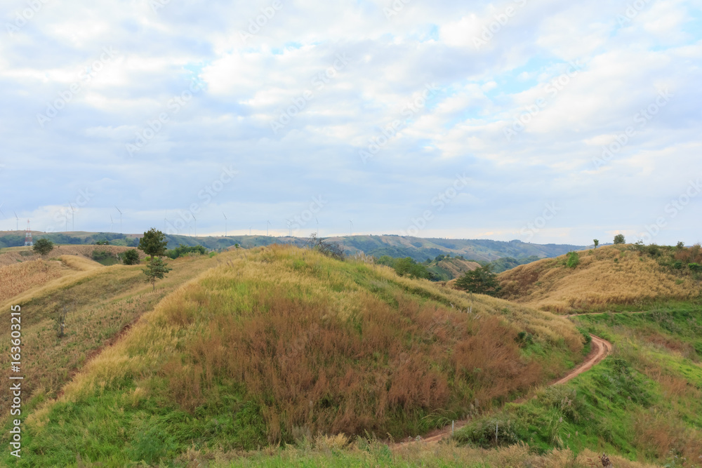 Beautiful scenery on the hilltop in Thailand