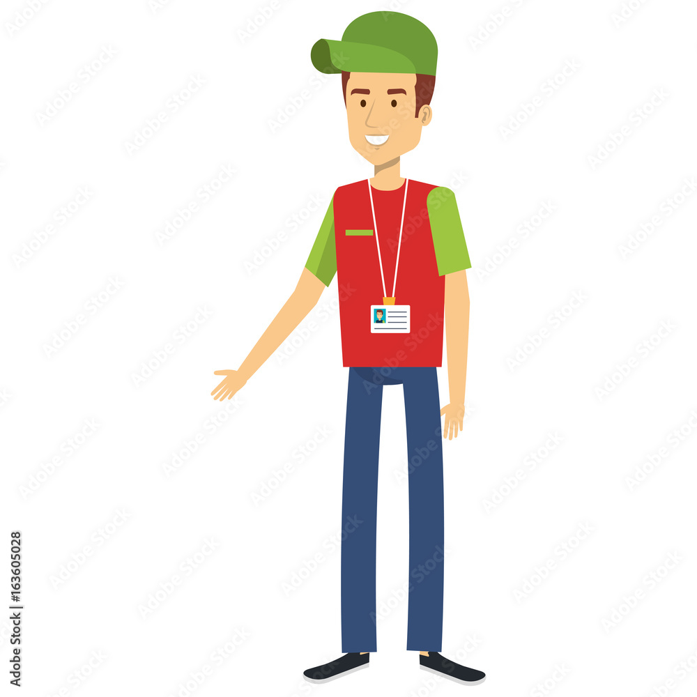 delivery worker avatar character vector illustration design