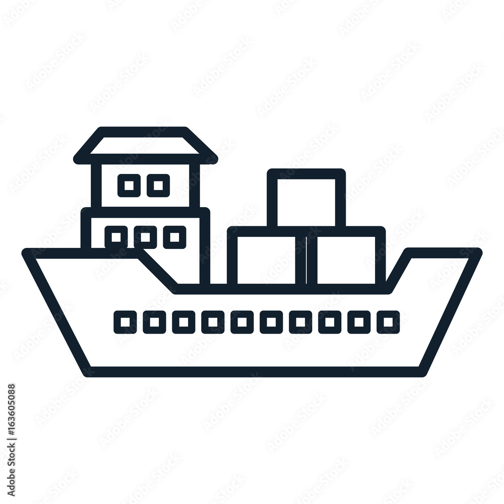 ship boat cargo icon vector illustration design