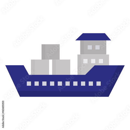 ship boat cargo icon vector illustration design