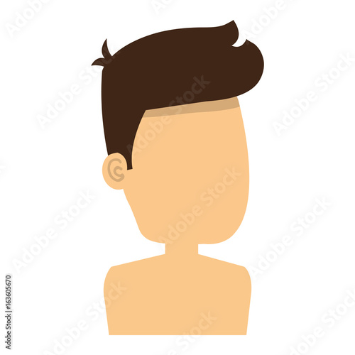 young man shirtless avatar character vector illustration design