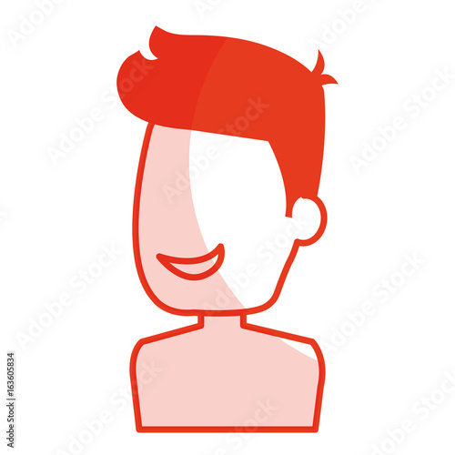 young man shirtless avatar character vector illustration design