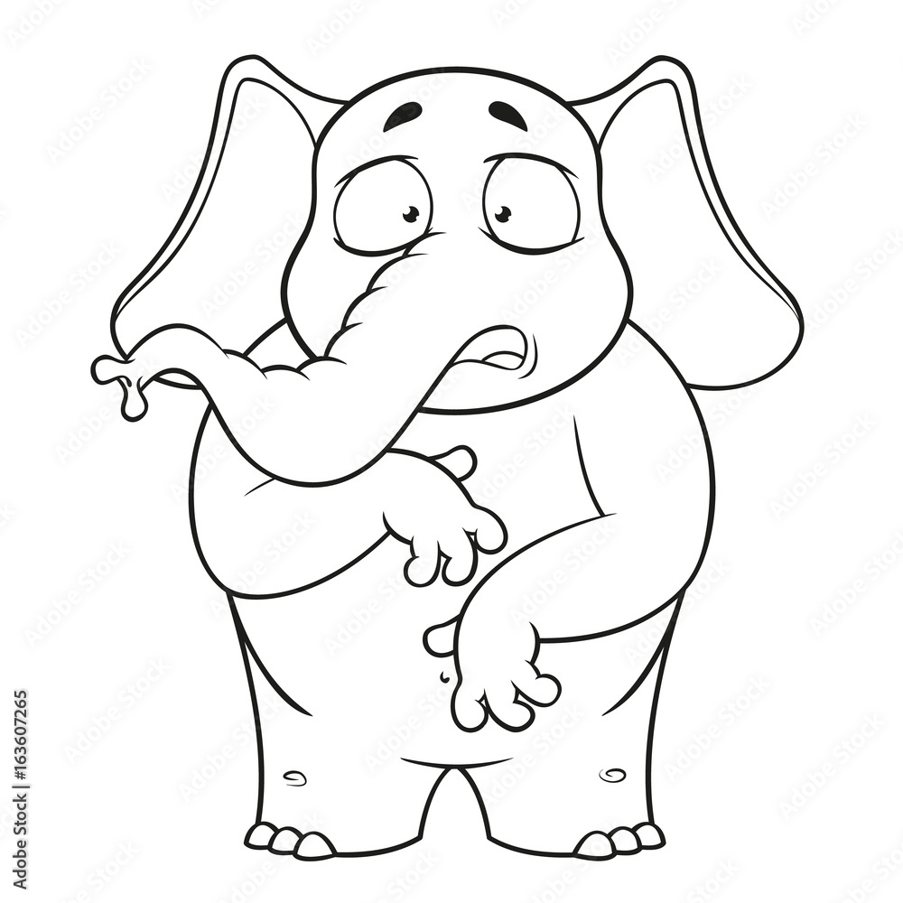 Elephant. Character. Surprised. He is surprised. Wow. Big collection of isolated elephants. Vector, cartoon Elephant. Character. Surprised. He is surprised. Wow. Big collection of isolated elephants. Vector, cartoon
