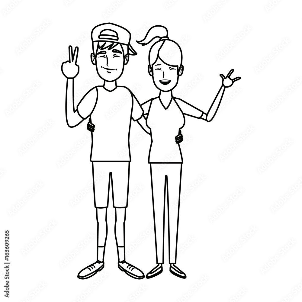 young happy couple parent or couple gesturing with blissful smile young happy couple parent or couple gesturing with blissful smile