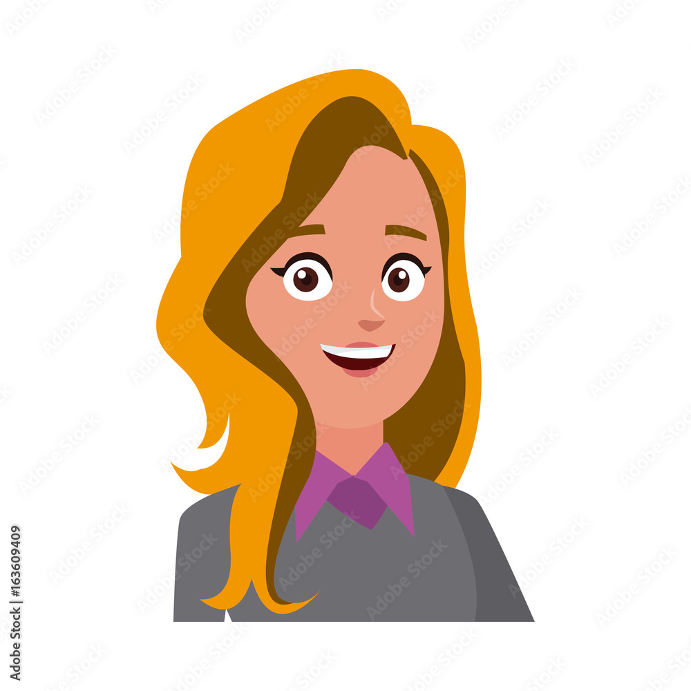 portrait cartoon woman business worker people office portrait cartoon woman business worker people office