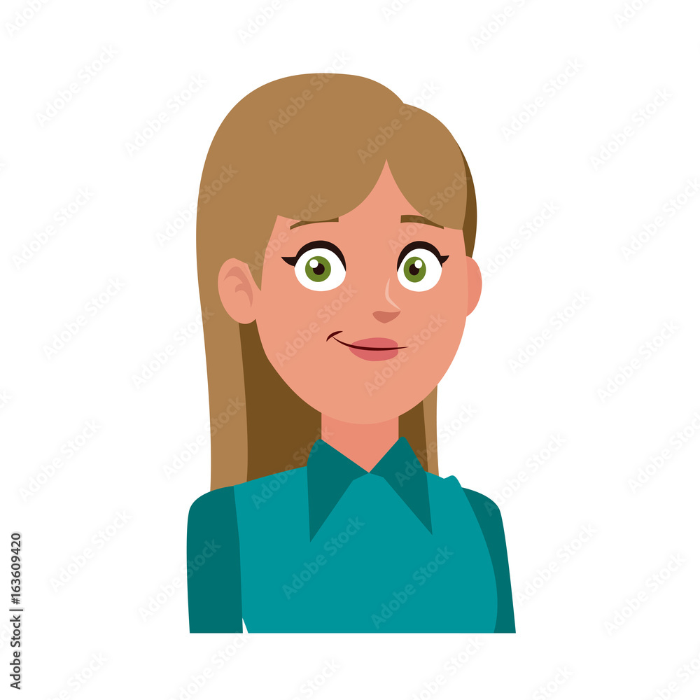 portrait cartoon woman business worker people office